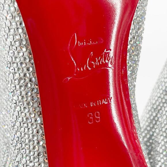NWOB Christian Louboutin Silver Astrilarge Strass Crystal Ankle Boot size EU 39 - Picture 10 of 11